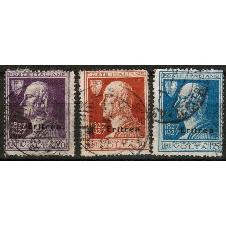 ERITREA 1927 Alessandro Volta 3v us