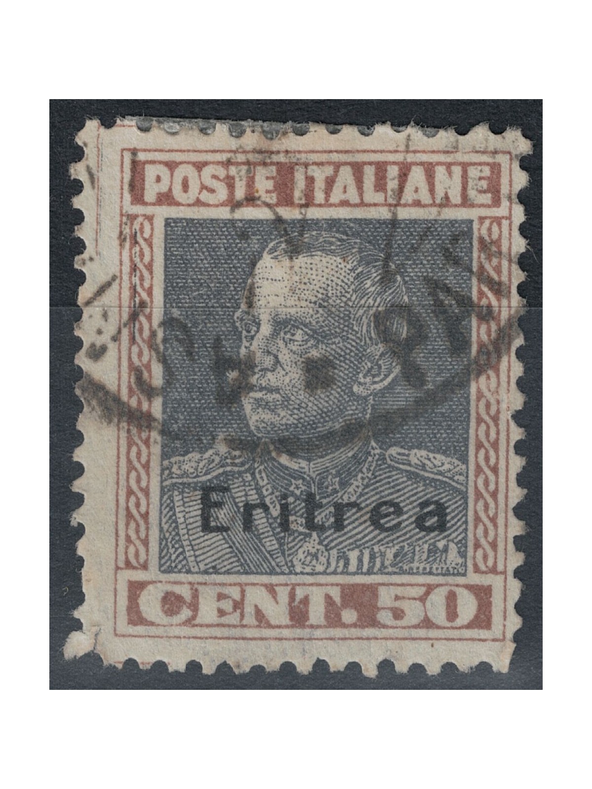 ERITREA 1928 50c bruno e grigio us