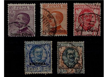 ERITREA 1928-29 Ordinary series 5v us