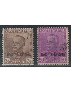 ERITREA 1928-29 Soprastampati Colonia Eritrea 2v us