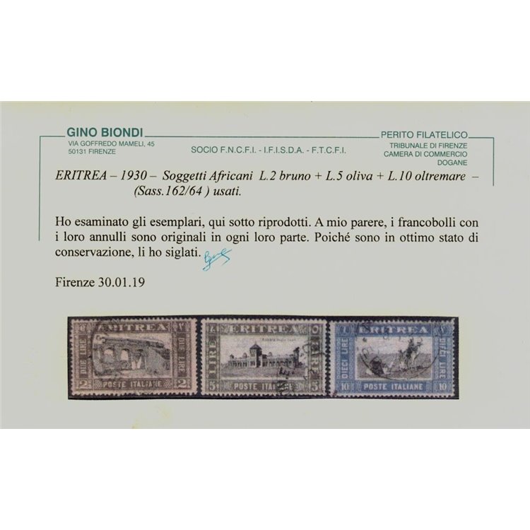 COLONIE ERITREA 1930 Serie Pittorica 10v us ©