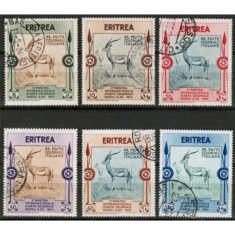 ERITREA 1934 Colonial Art Exhibition 6v us