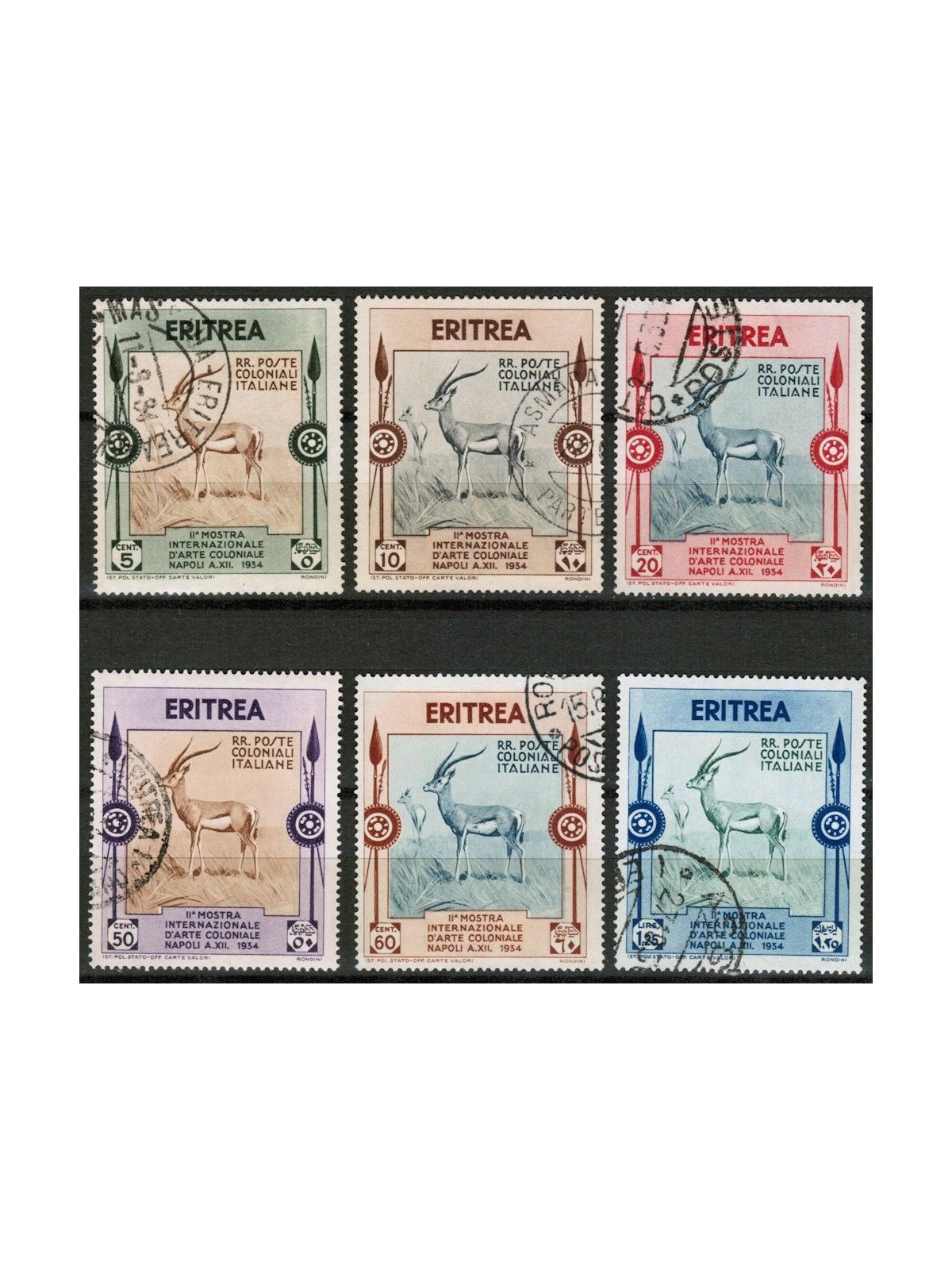 ERITREA 1934 Colonial Art Exhibition 6v us