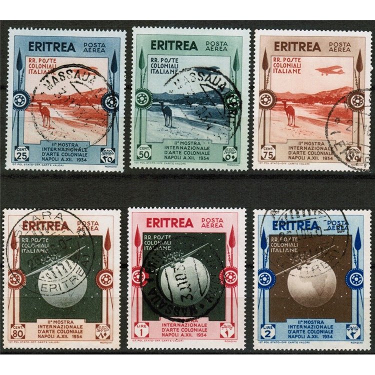 ERITREA 1934 Colonial Art Exhibition (Airmail) 6v us