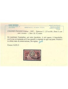 COLONIE ERITREA 1935 Espresso soprast. in nero us ©