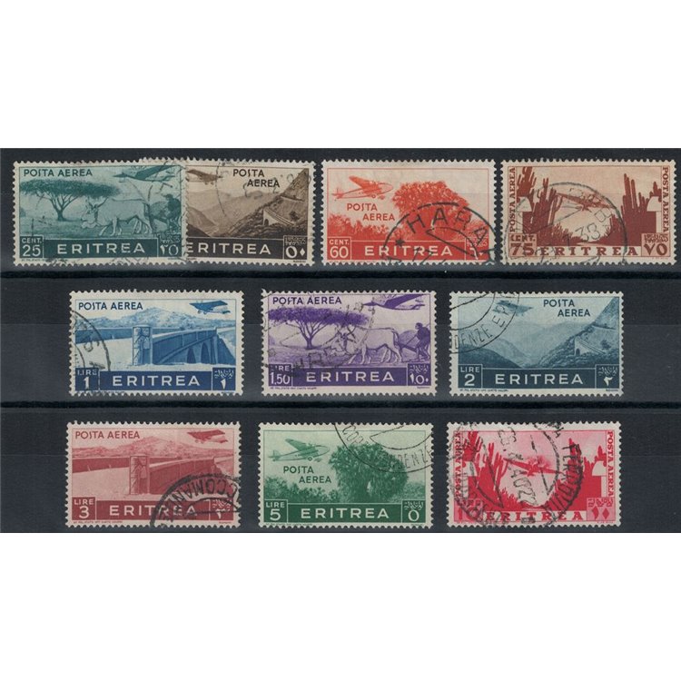 ERITREA 1936 Pictorial Series (airmail) 10v us