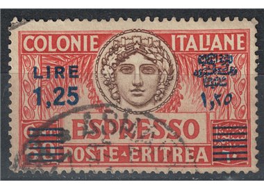 ERITREA 1937 Espresso 1.25 on 60c overprinted in blue US