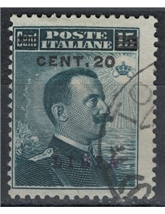 LIBIA 1916 20c su 15c grigio nero us