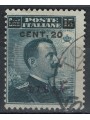 LIBYA 1916 20c on 15c grey black us