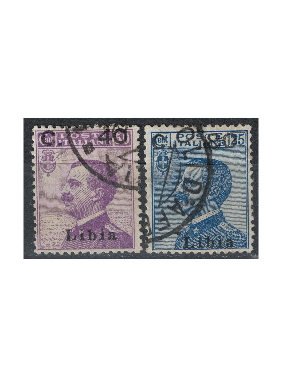 LIBIA 1922 Michetti soprastampati 2v us