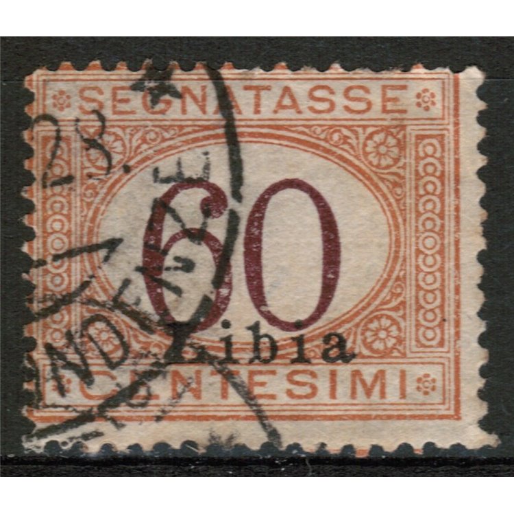 LIBIA 1925 Segnatasse 60c arancio bruno us