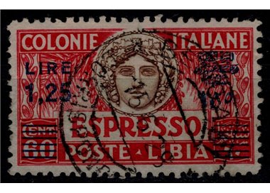 LIBIA 1927-36 Espresso 1,25£ su 60c (d. 11 sopr. azzurra) us