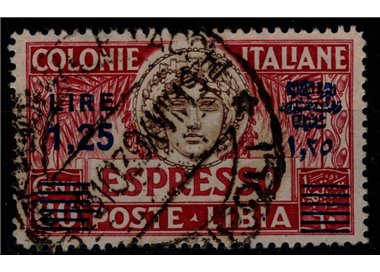 LIBIA 1927-36 Espresso 1,25£ su 60c (d. 14 sopr. azzurra) us