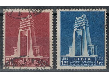 LIBYA 1937 Libyan coastal road 2v us