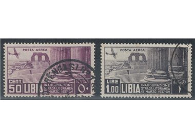 LIBYA 1937 Libyan Coastal Road (Airmail) 2v us