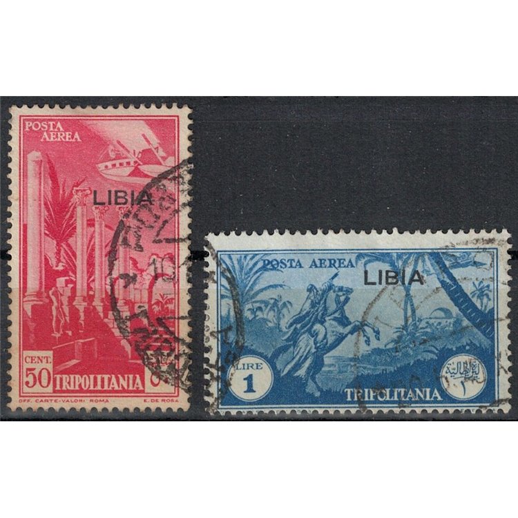 LIBIA 1937-41 Posta aerea di Tripolitania 2v us