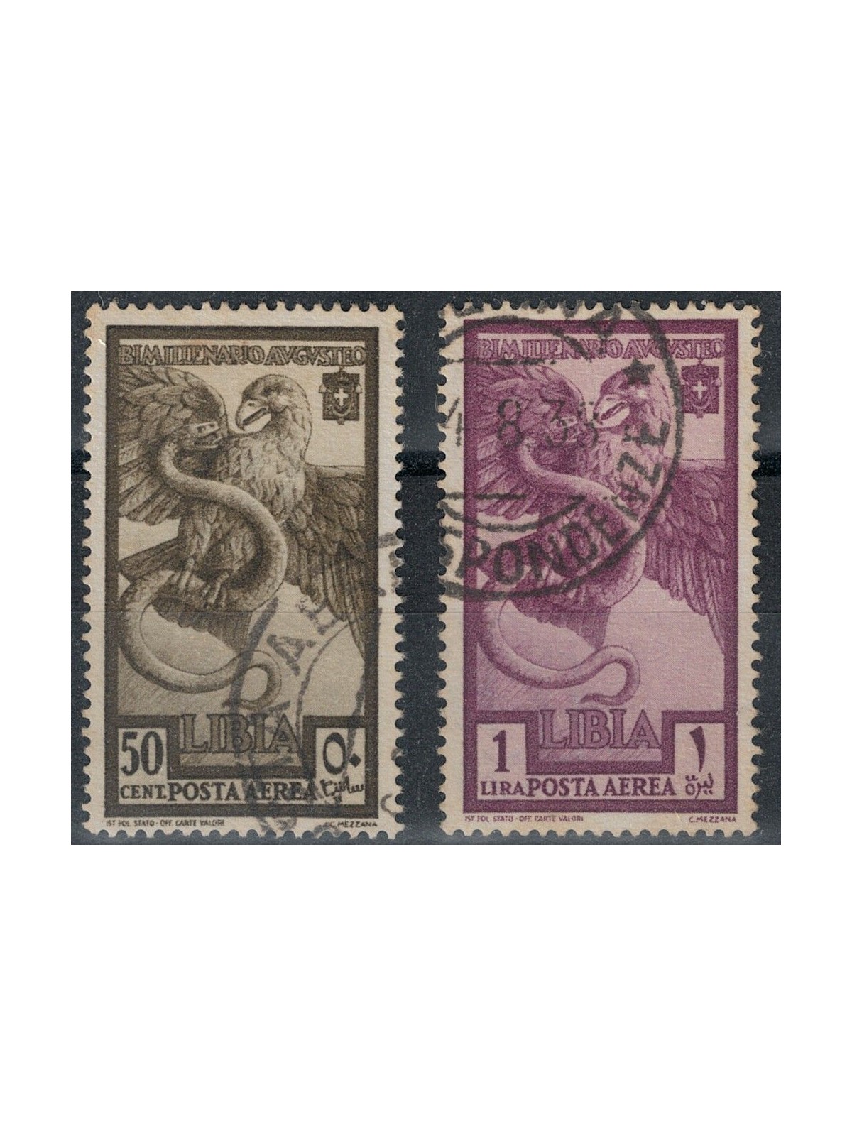 LIBIA 1938 Augusto (posta aerea) 2v us