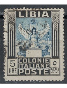LIBIA 1940 Serie Pittorica 5£ nero e azzurro us