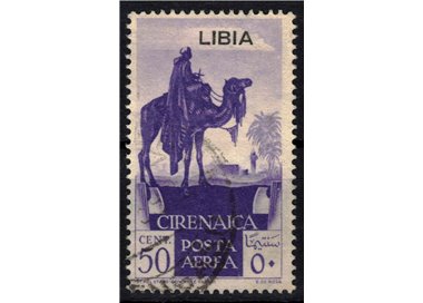 LIBYA 1936 Airmail 50c violet (top overlay) us