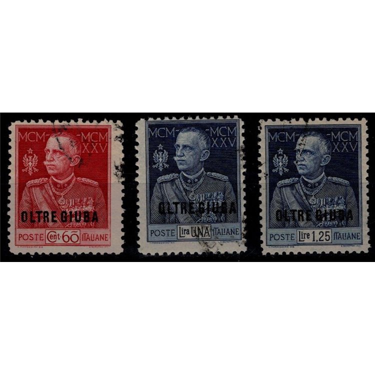 OLTRE GIUBA 1925-26 Giubileo del Re dent. 11 3v us