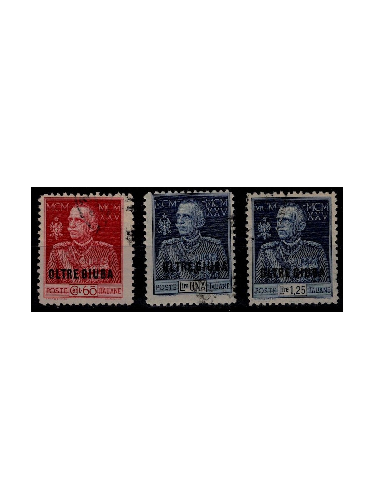 OLTRE GIUBA 1925-26 Giubileo del Re dent. 11 3v us