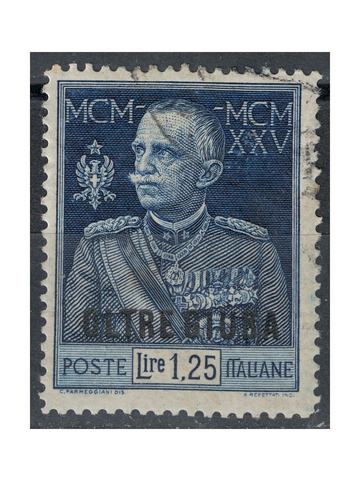 OLTRE GIUBA 1925-26 Giubileo del Re 1,25£ dent. 13¼ us