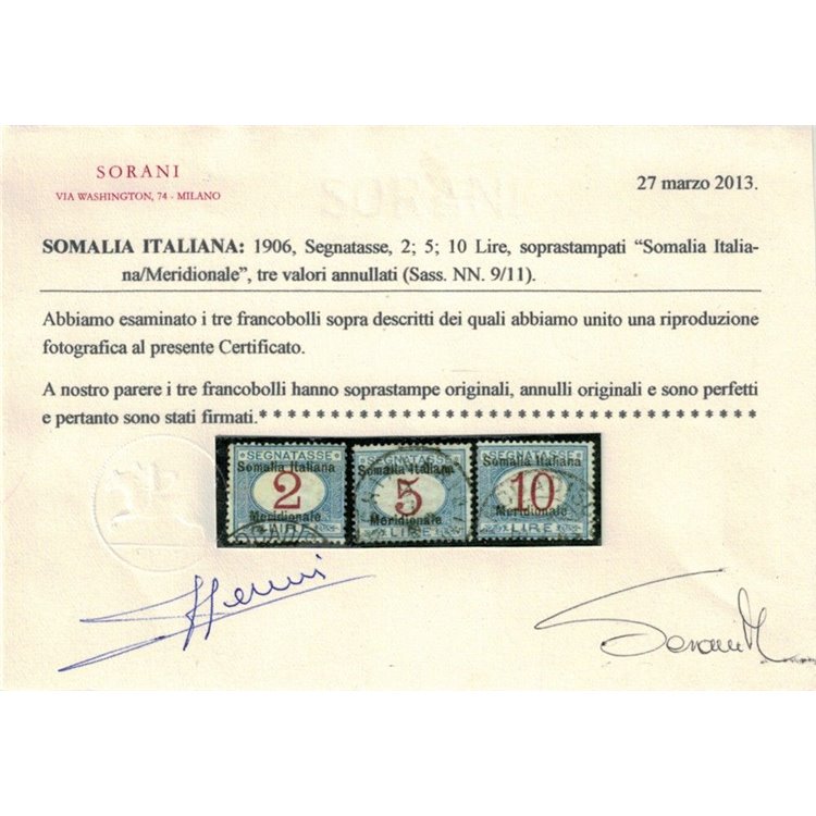SOMALIA ITALIANA 1906 Segnatasse 11v us ©