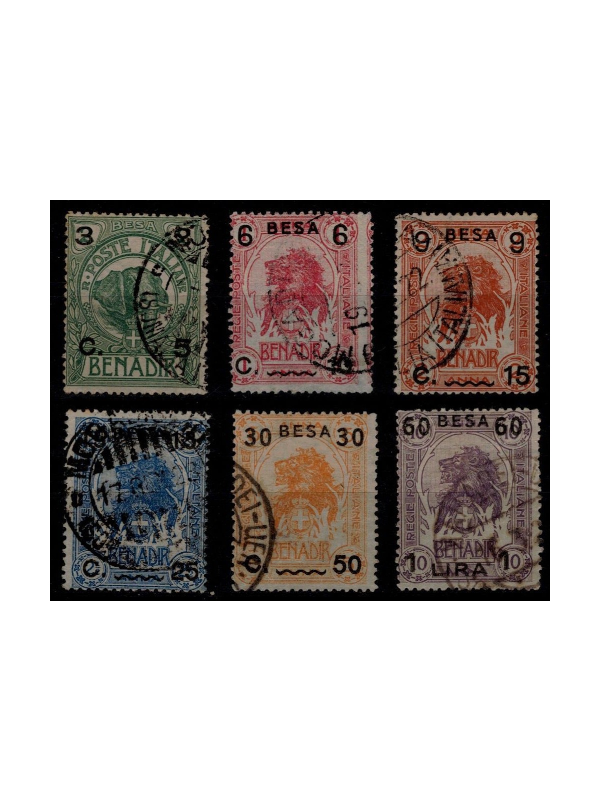SOMALIA ITALIANA 1922 Serie ordinaria in besa 6v us