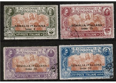 SOMALIA ITALIANA 1923 Propaganda Fide 4v us