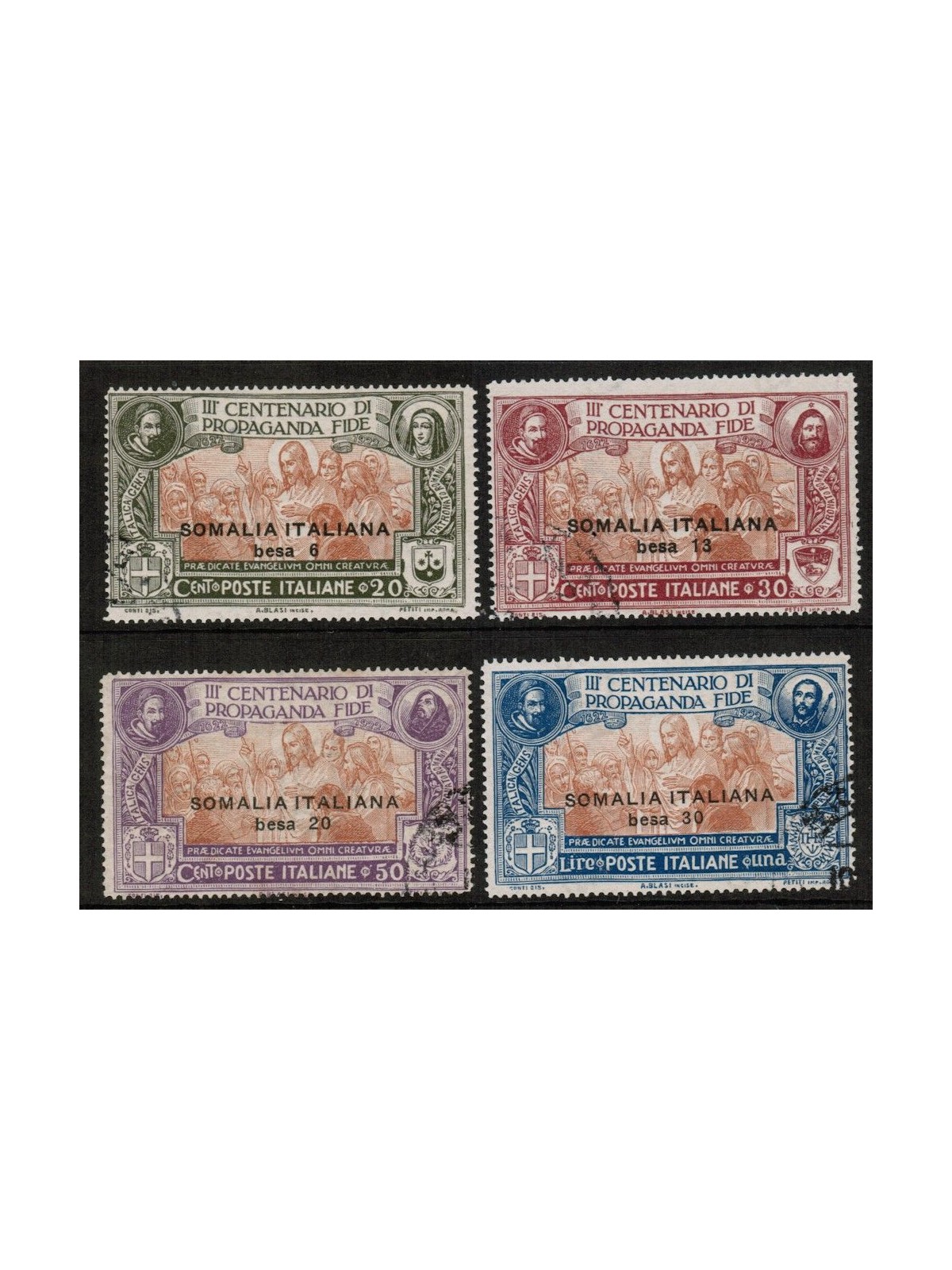 ITALIAN SOMALIA 1923 Propaganda Fide 4v us