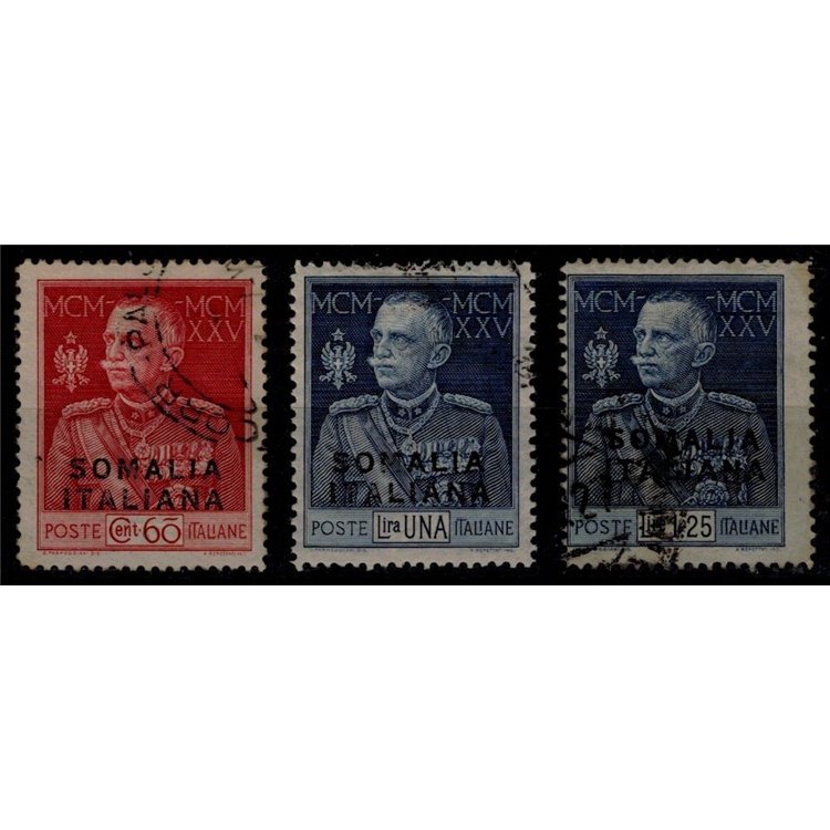 ITALIAN SOMALIA 1925-26 King's Jubilee dent. 13½ 3v us