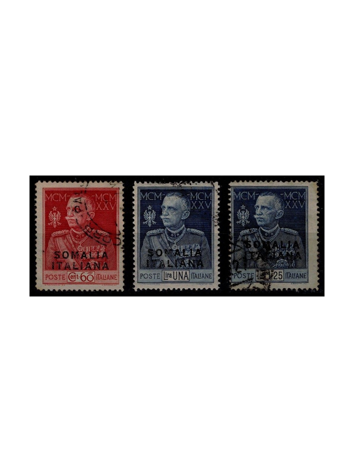 SOMALIA ITALIANA 1925-26 Giubileo del Re dent. 13½ 3v us