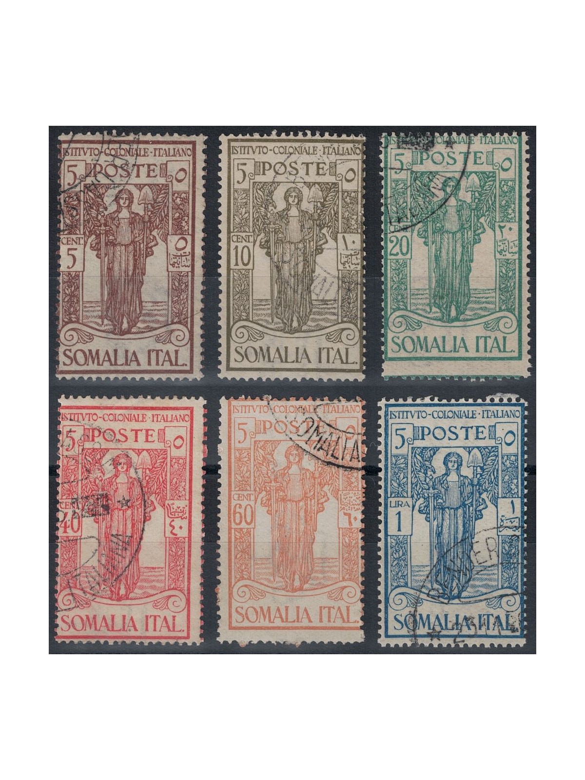 SOMALIA ITALIANA 1926 Istituto Coloniale Italiano 6v us