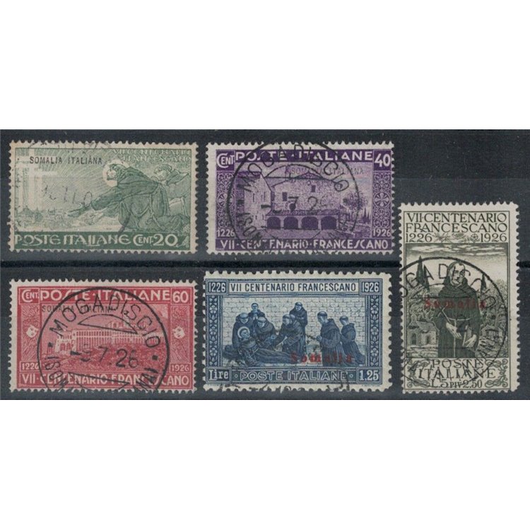 SOMALIA ITALIANA 1926 San Francesco 5v us