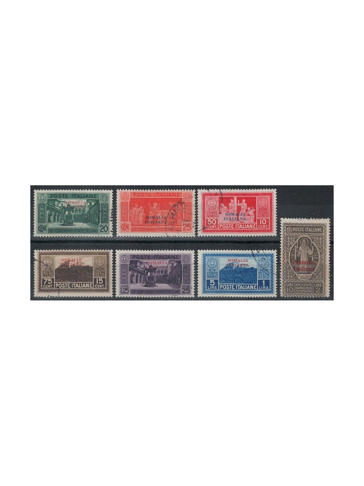 ITALIAN SOMALIA 1929 Abbey of Montecassino 7v us
