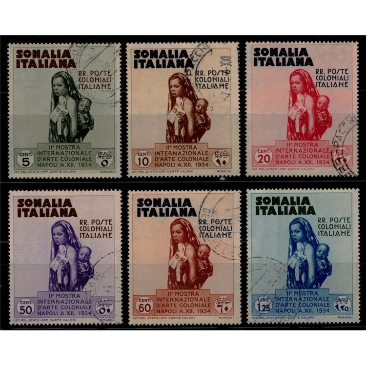 ITALIAN SOMALIA 1934 Colonial Art Exhibition 6v us