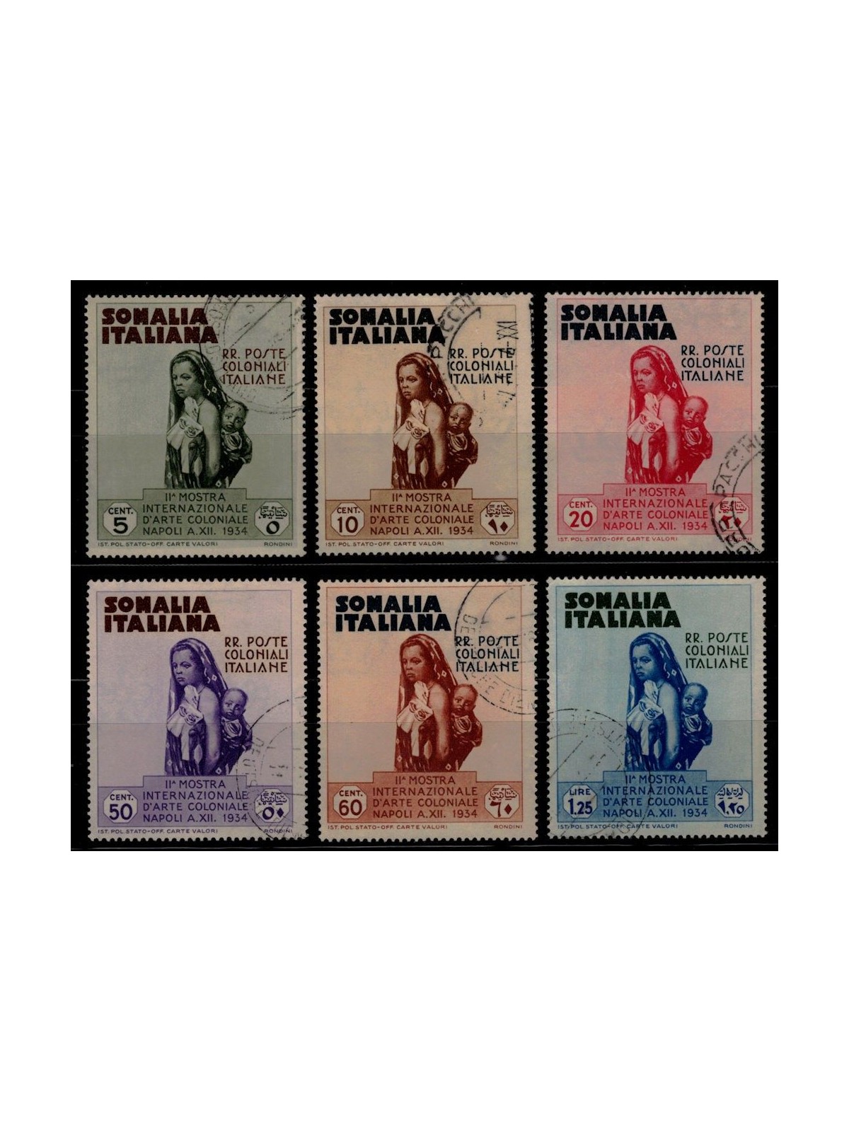 ITALIAN SOMALIA 1934 Colonial Art Exhibition 6v us