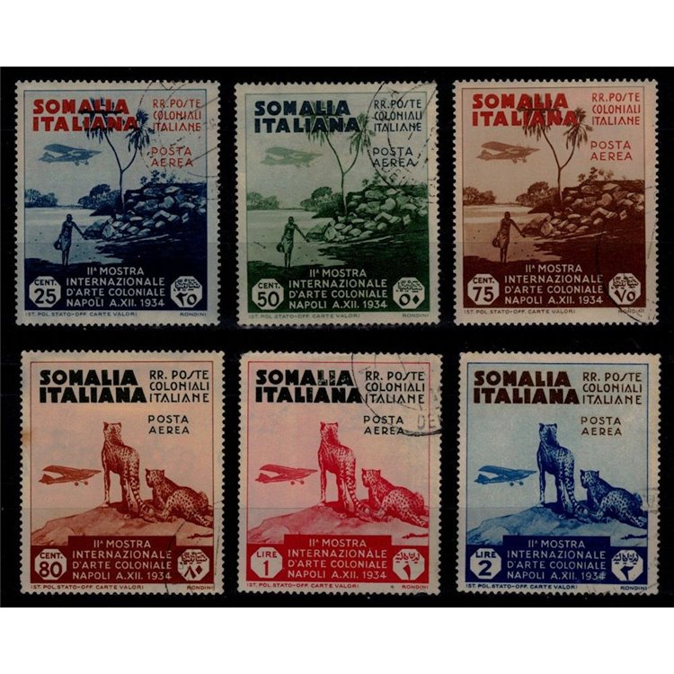 ITALIAN SOMALIA 1934 Colonial Art Exhibition (Airmail) 6v us