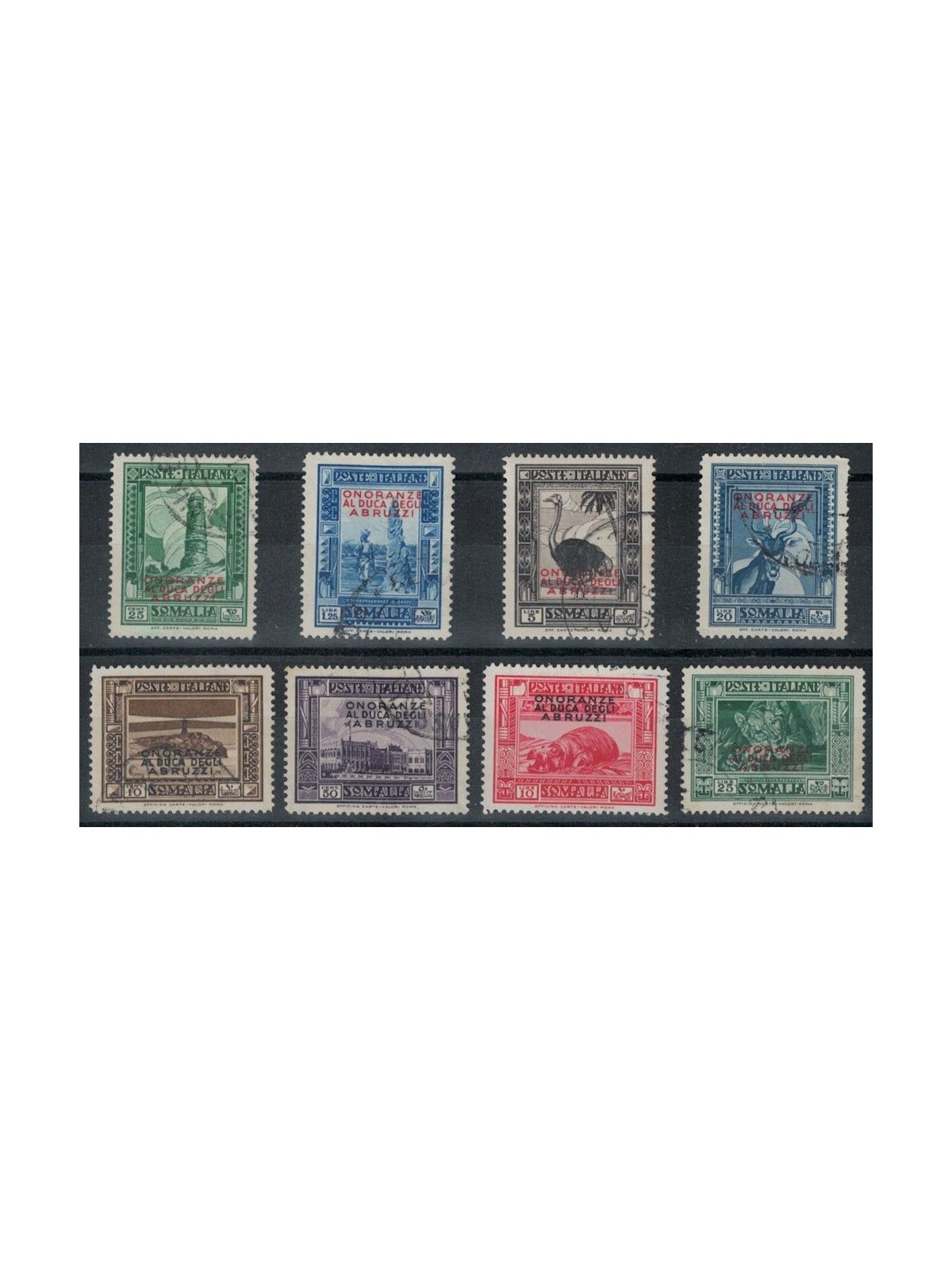 ITALIAN SOMALIA 1934 Honours to the Duke of Abruzzi 8v us