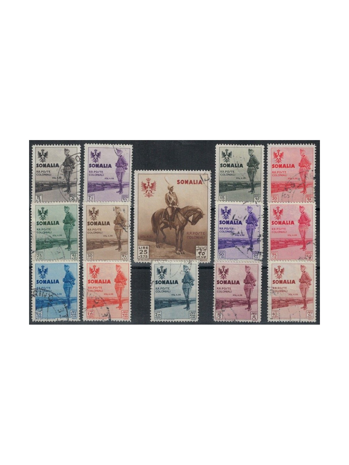 ITALIAN SOMALIA 1935 King's Journey to Somalia 14v us