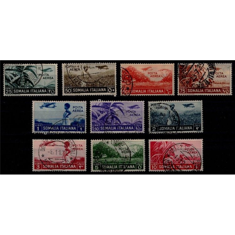 ITALIAN SOMALIA 1936 Pictorial Series (airmail) 10v us
