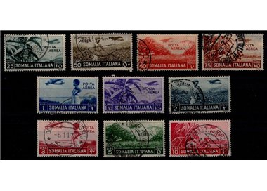 ITALIAN SOMALIA 1936 Pictorial Series (airmail) 10v us