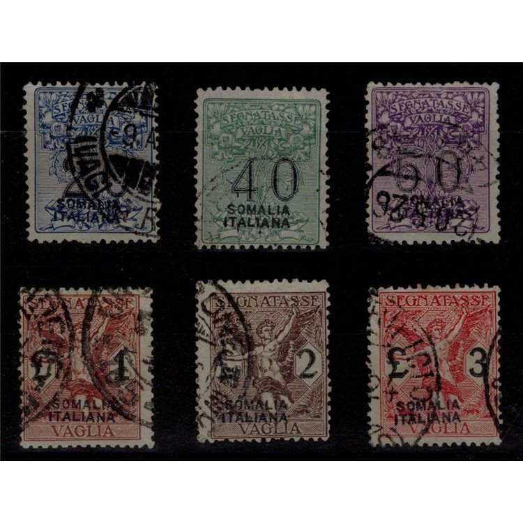 ITALIAN SOMALIA 1926 Postage due money order 6v us ©