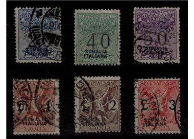 ITALIAN SOMALIA 1926 Postage due money order 6v us ©