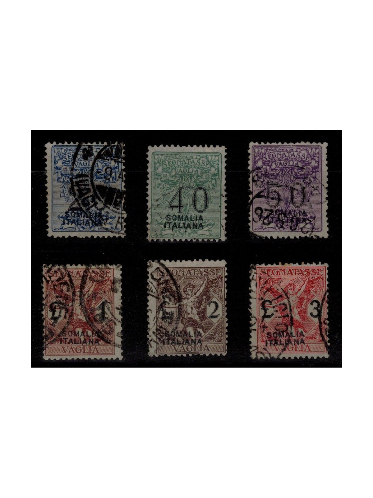 ITALIAN SOMALIA 1926 Postage due money order 6v us ©