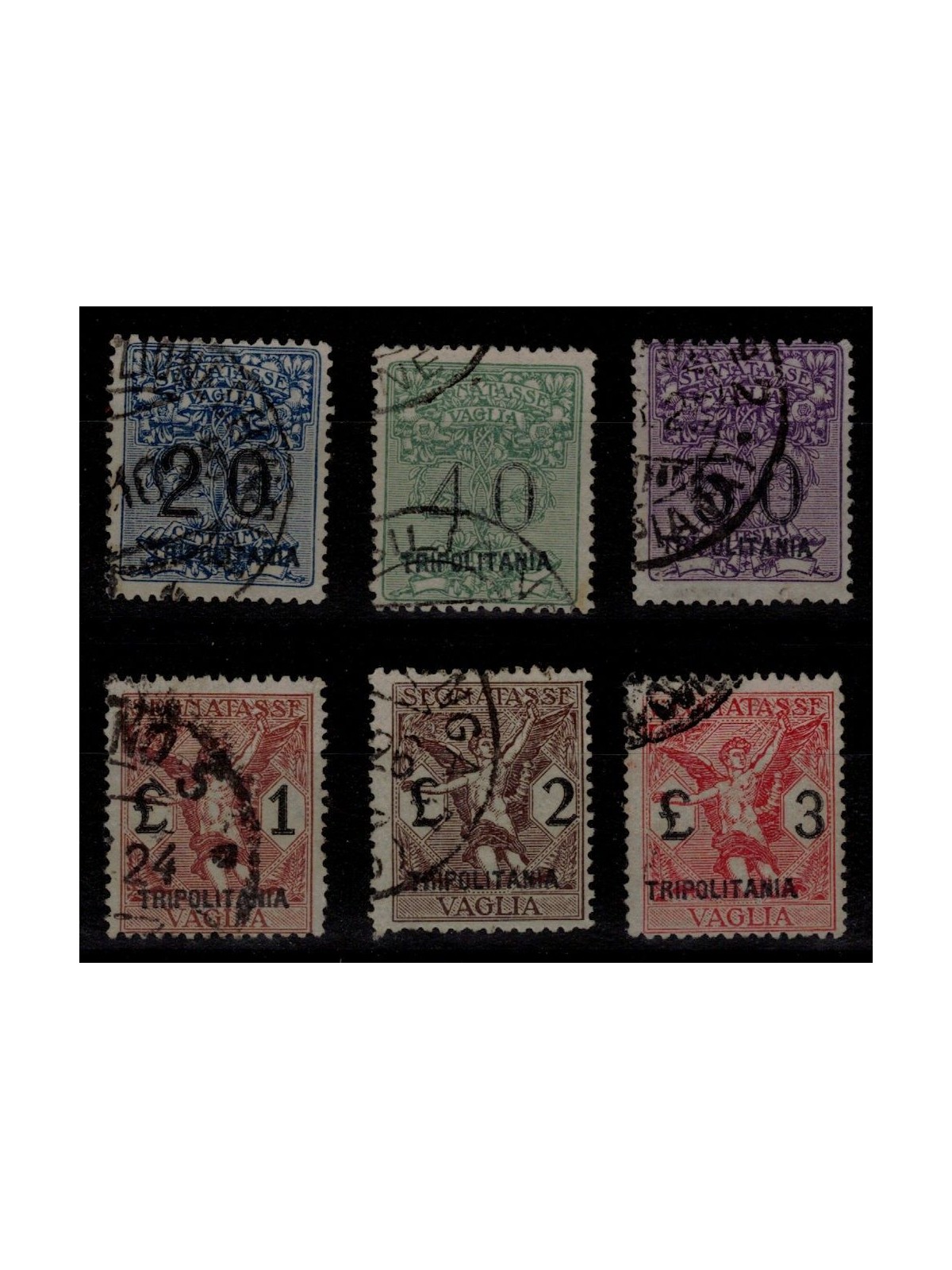 TRIPOLITANIA 1924 Segnatasse vaglia 6v us ©