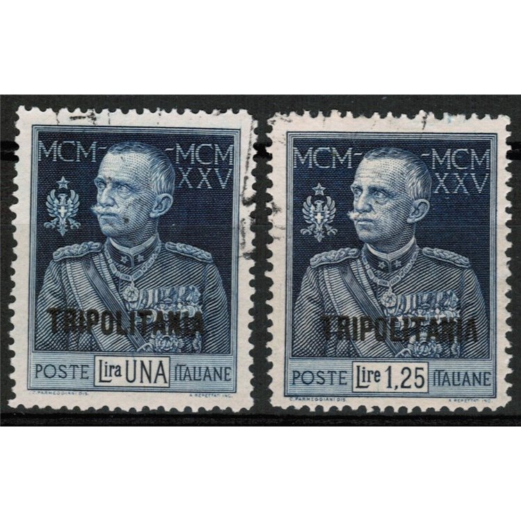 TRIPOLITANIA 1925-26 Giubileo del Re dent. 13½ 2v us