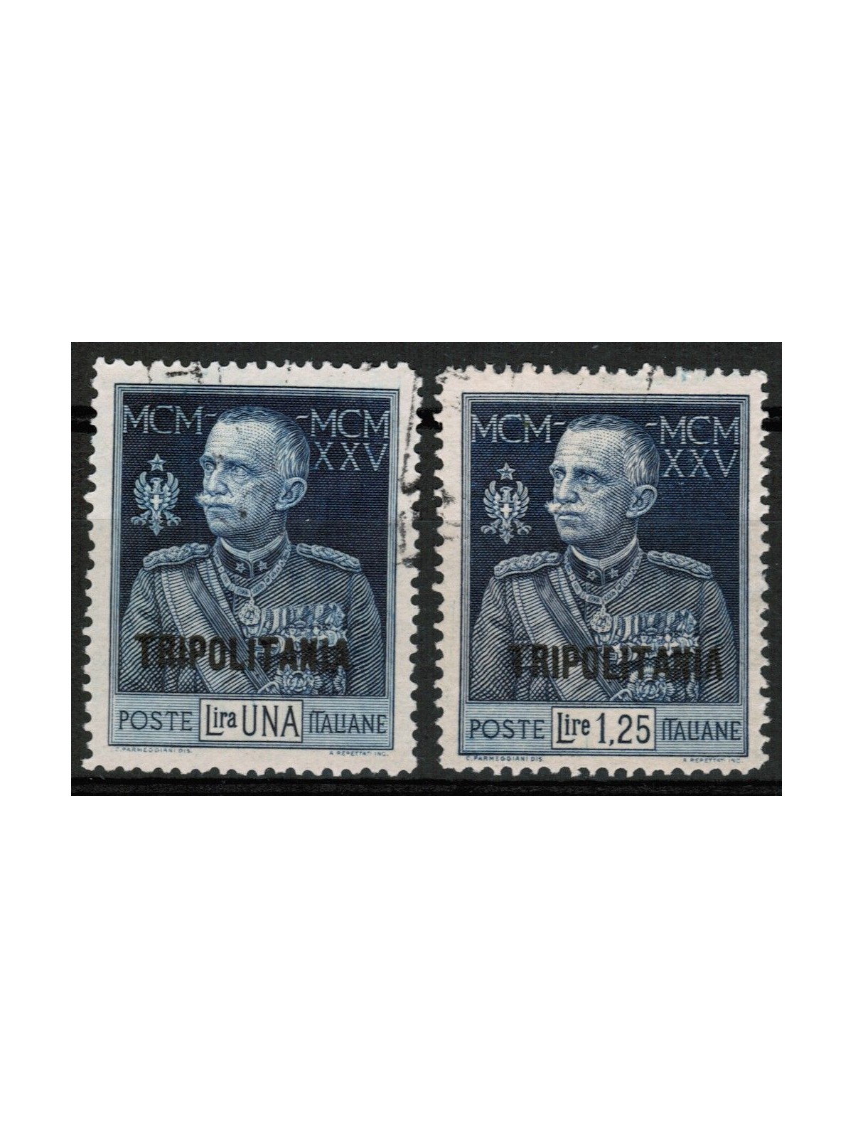 TRIPOLITANIA 1925-26 Giubileo del Re dent. 13½ 2v us