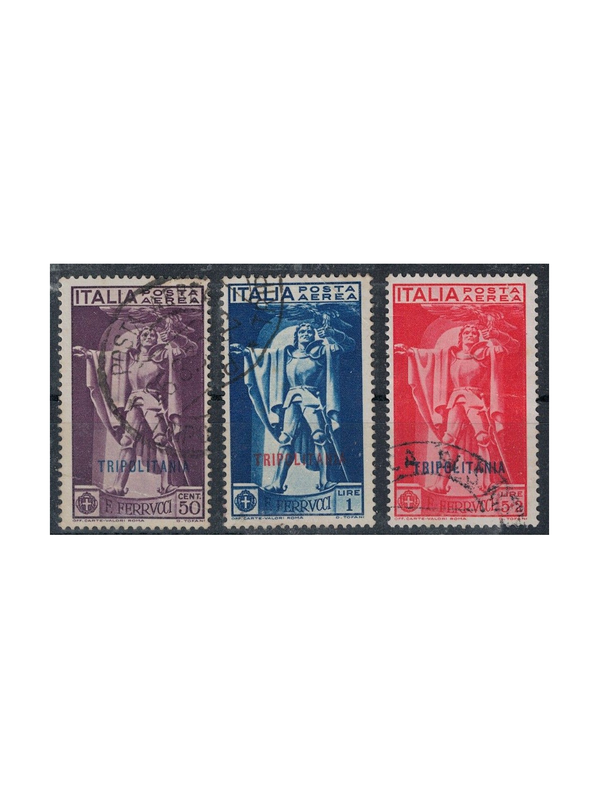 TRIPOLITANIA 1930 Francesco Ferrucci (posta aerea) 3v us