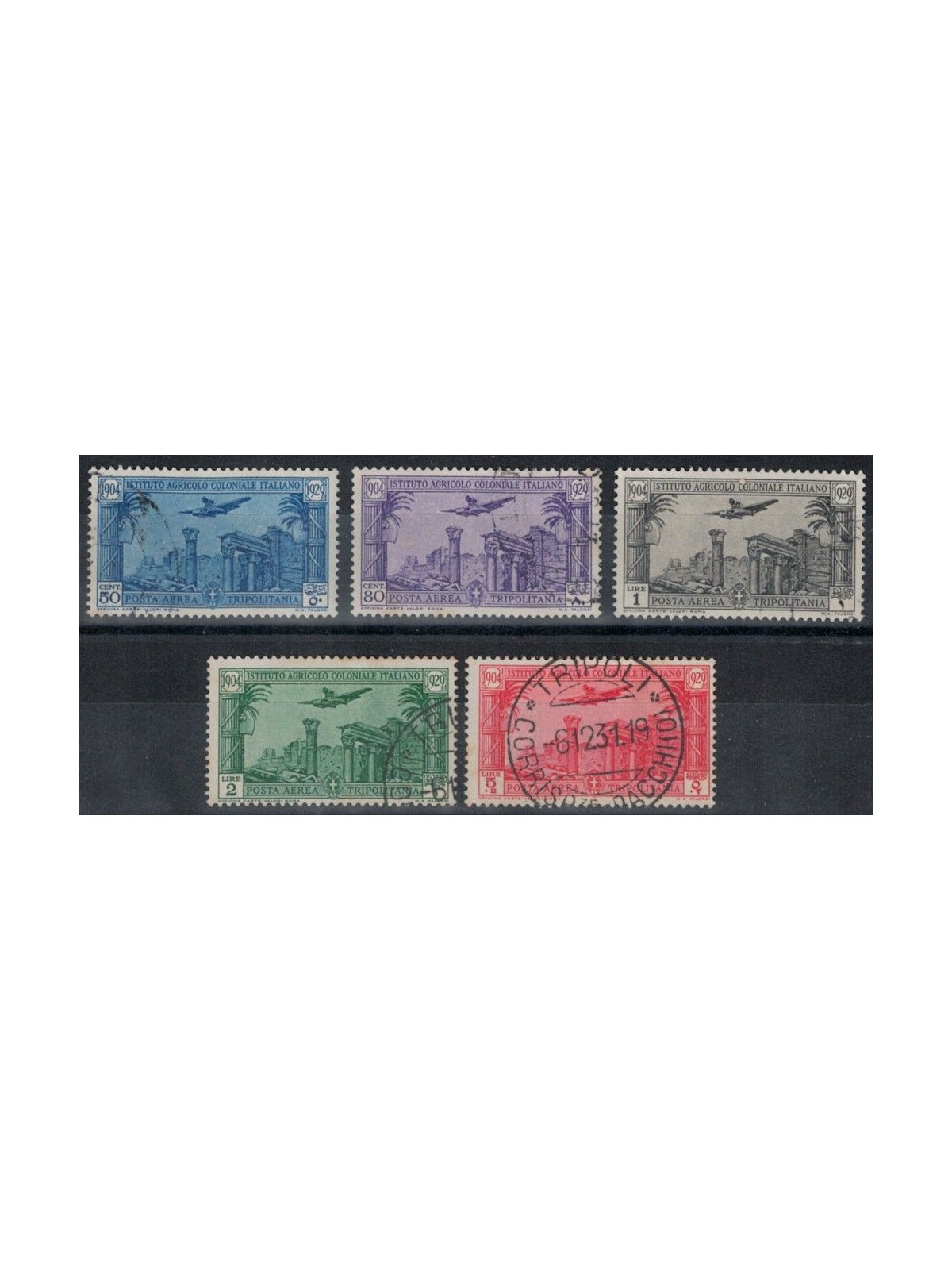 TRIPOLITANIA 1931 Istituto Agricolo Coloniale (posta aerea) 5v us